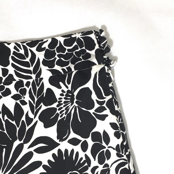 Ann Taylor silk cotton skirt black white 6P - Picture 2 of 4